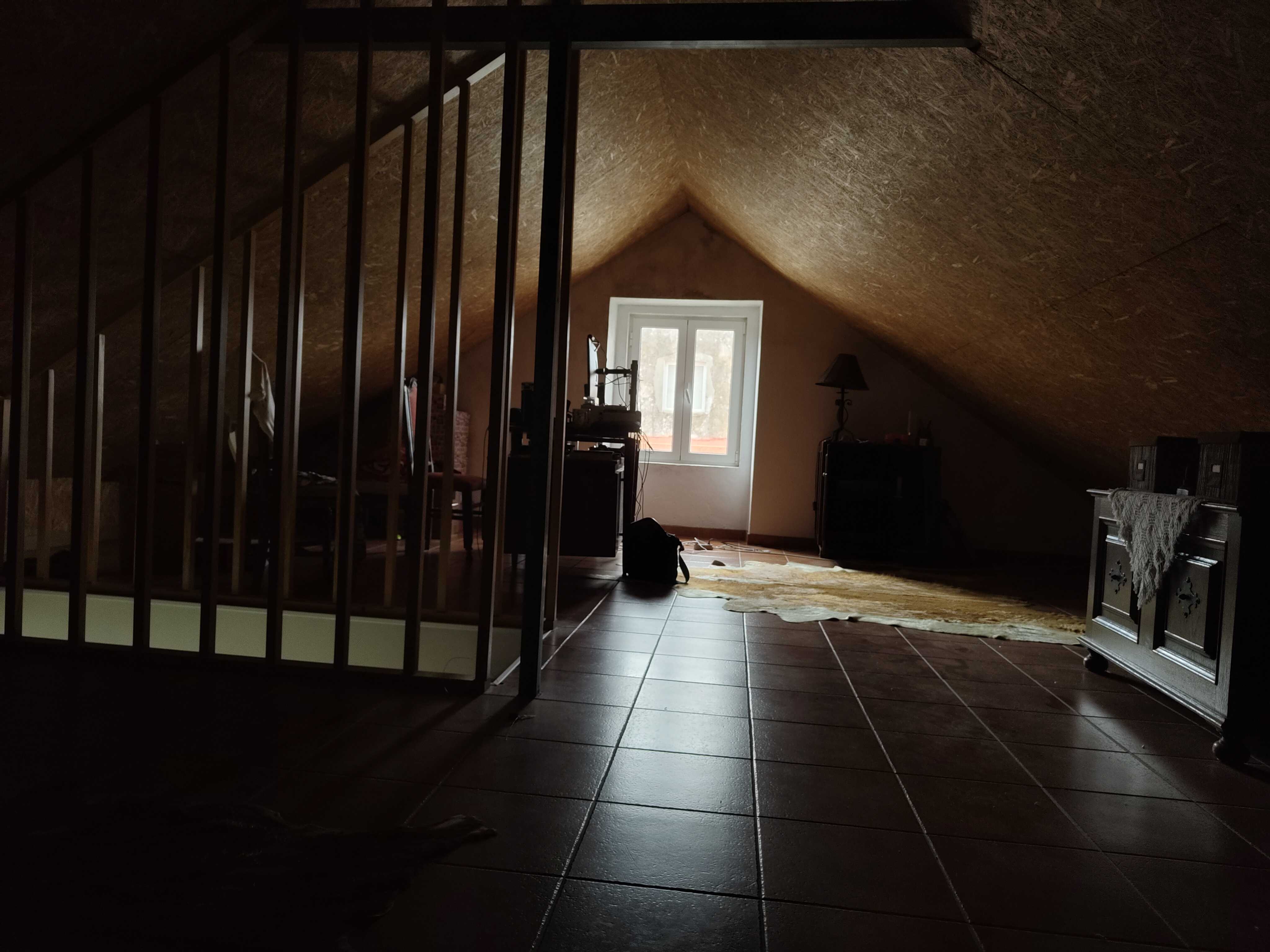 Rainy morning in attic