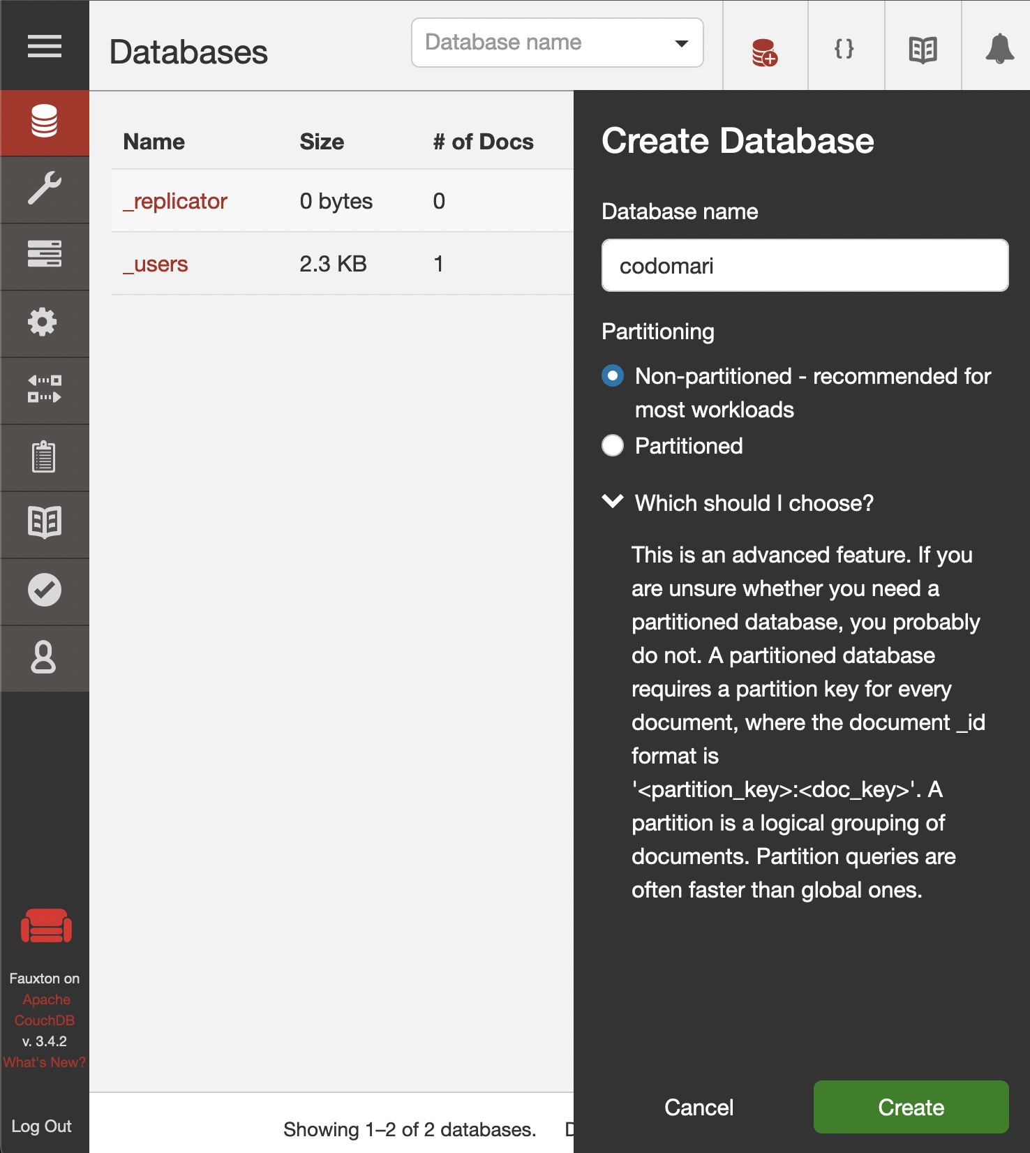 create database
