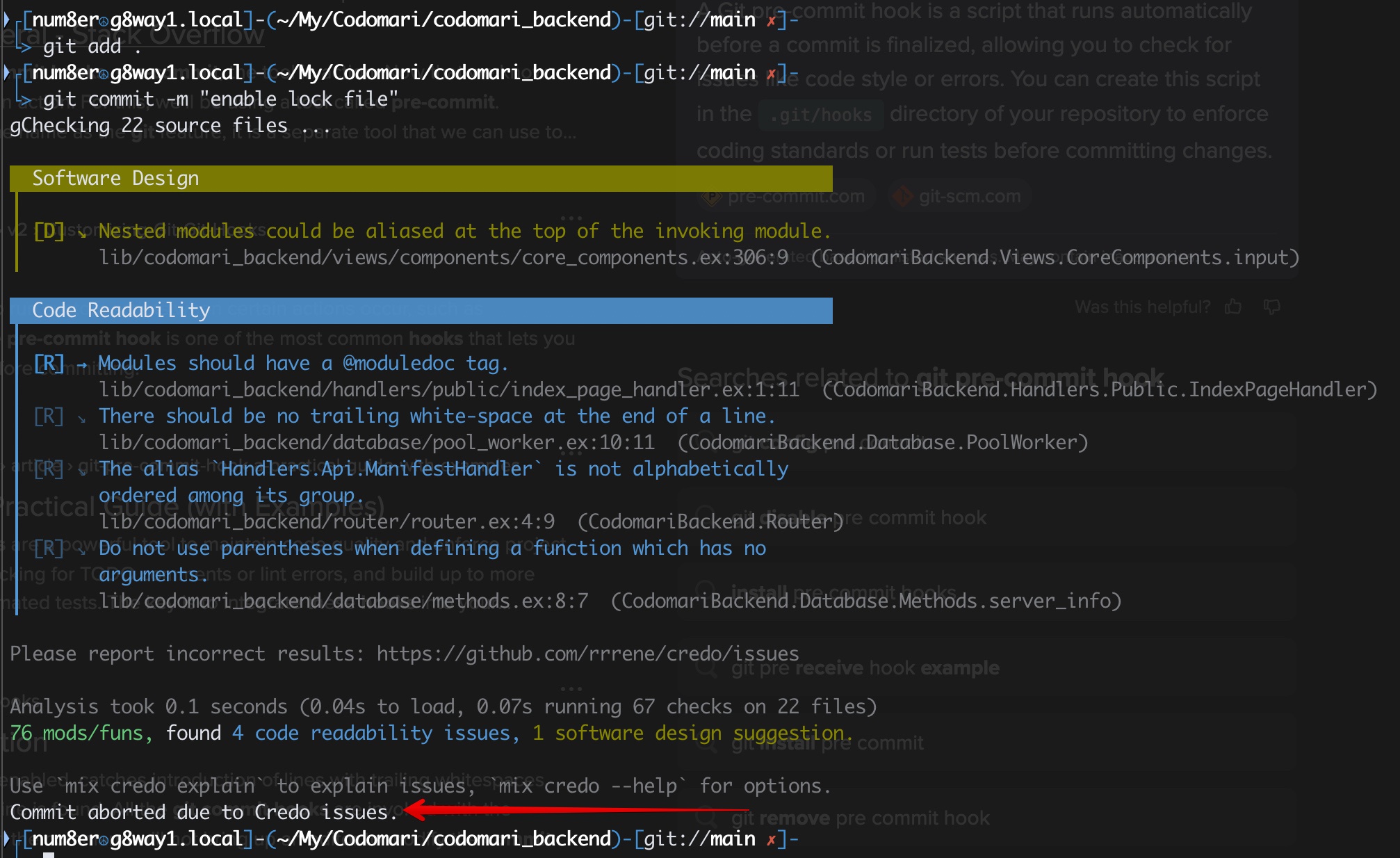 linting failing commit