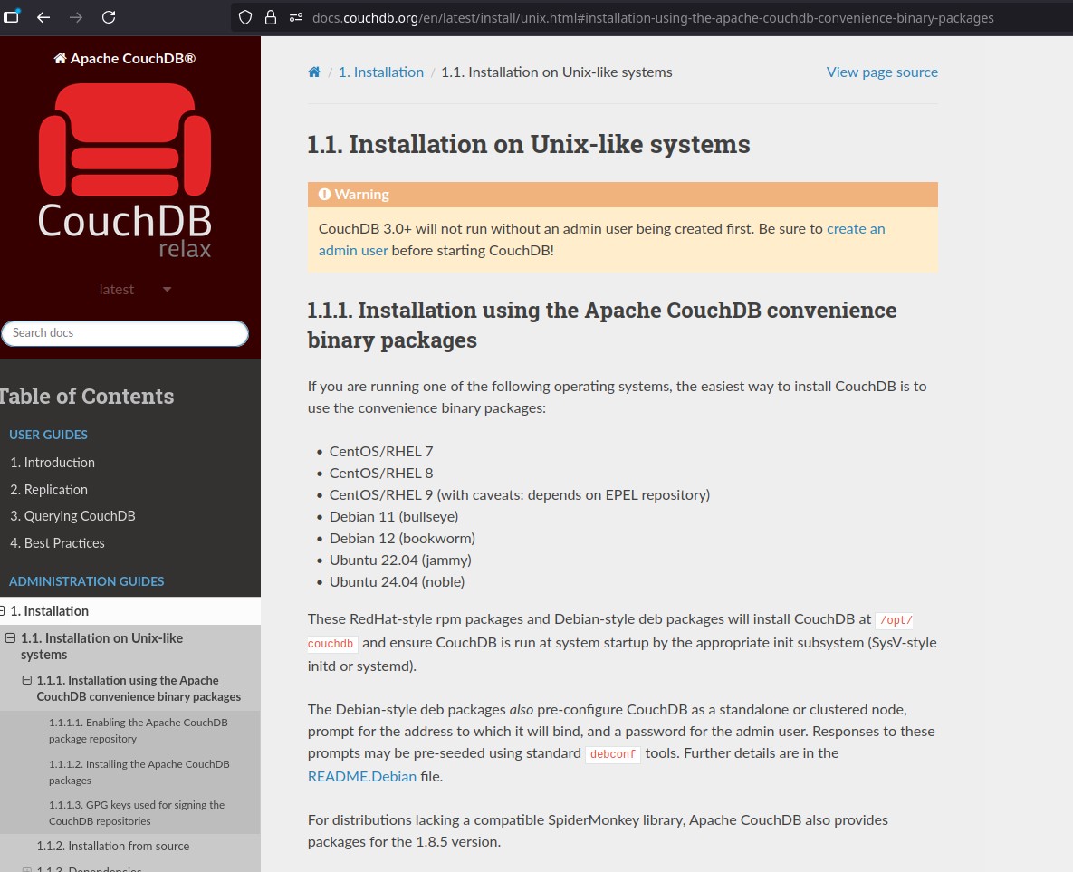 CouchDB installation instructions